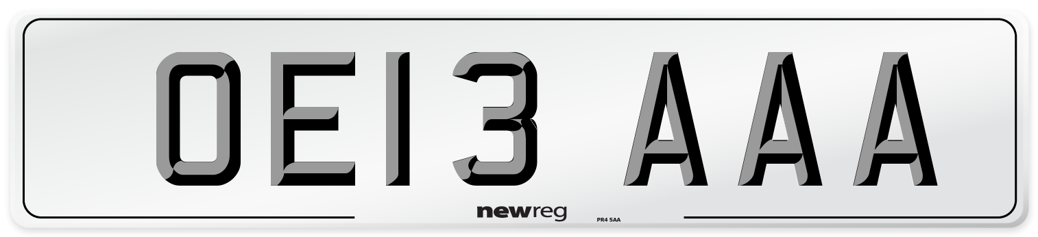 OE13 AAA Number Plate from New Reg